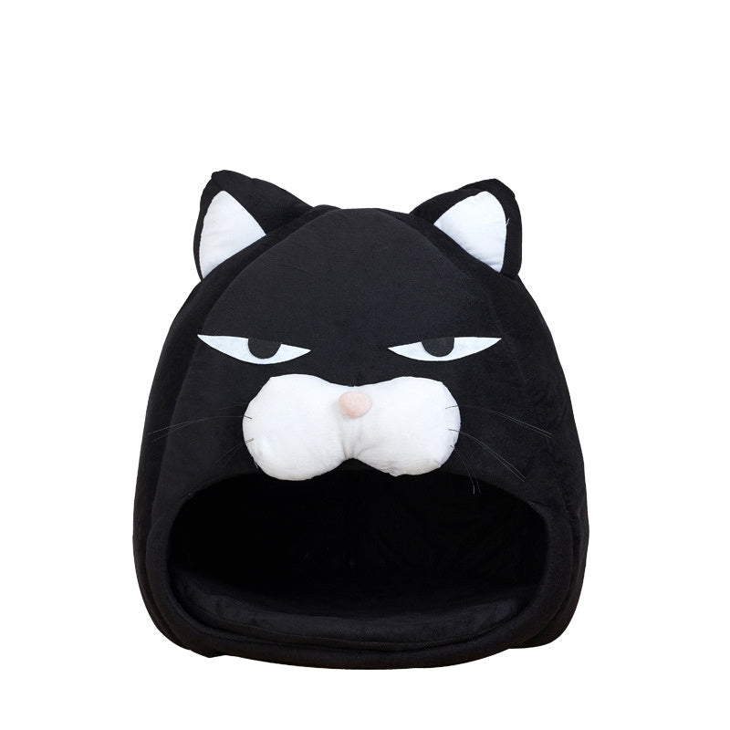 Cat Bed & House โ Soft Nest with Cushion Mat for Comfortable Sleep