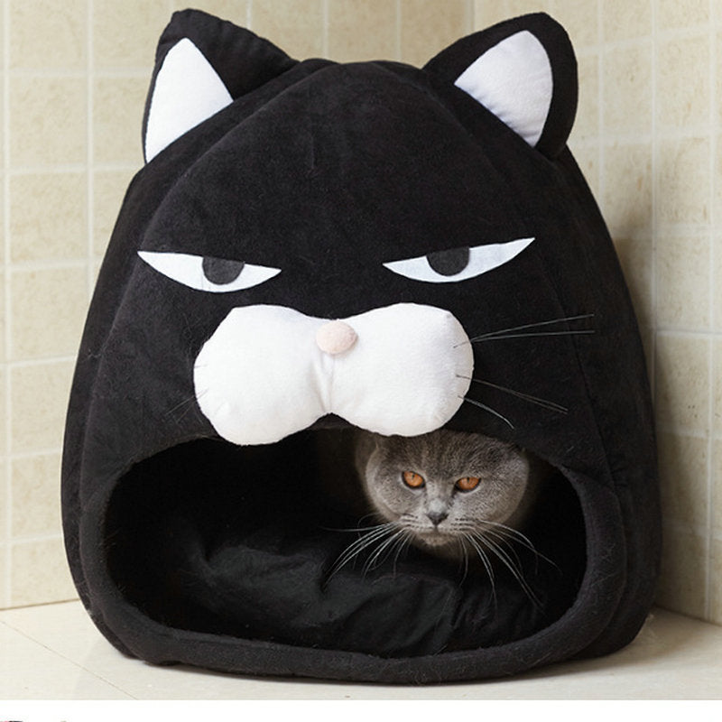 Cat Bed & House โ Soft Nest with Cushion Mat for Comfortable Sleep