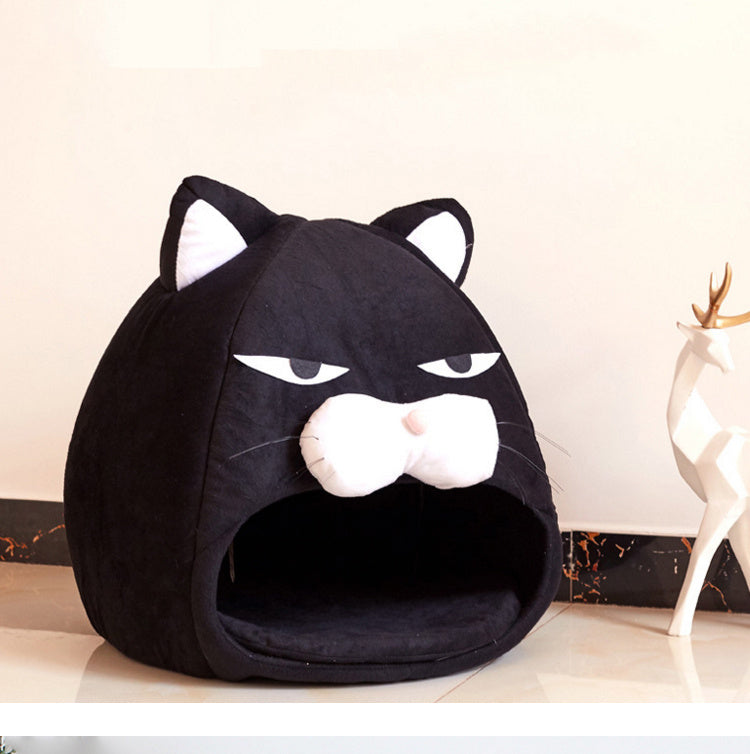 Cat Bed & House โ Soft Nest with Cushion Mat for Comfortable Sleep