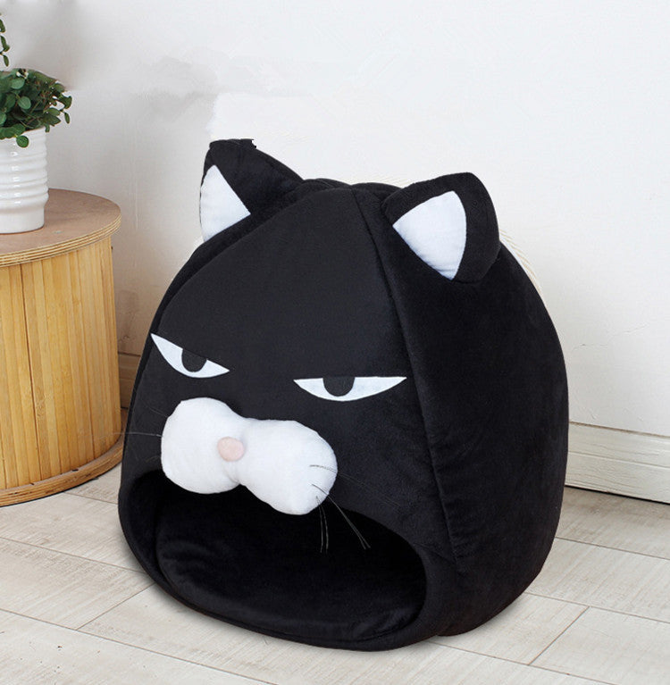 Cat Bed & House โ Soft Nest with Cushion Mat for Comfortable Sleep