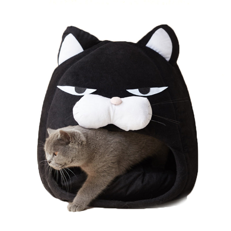 Cat Bed & House โ Soft Nest with Cushion Mat for Comfortable Sleep