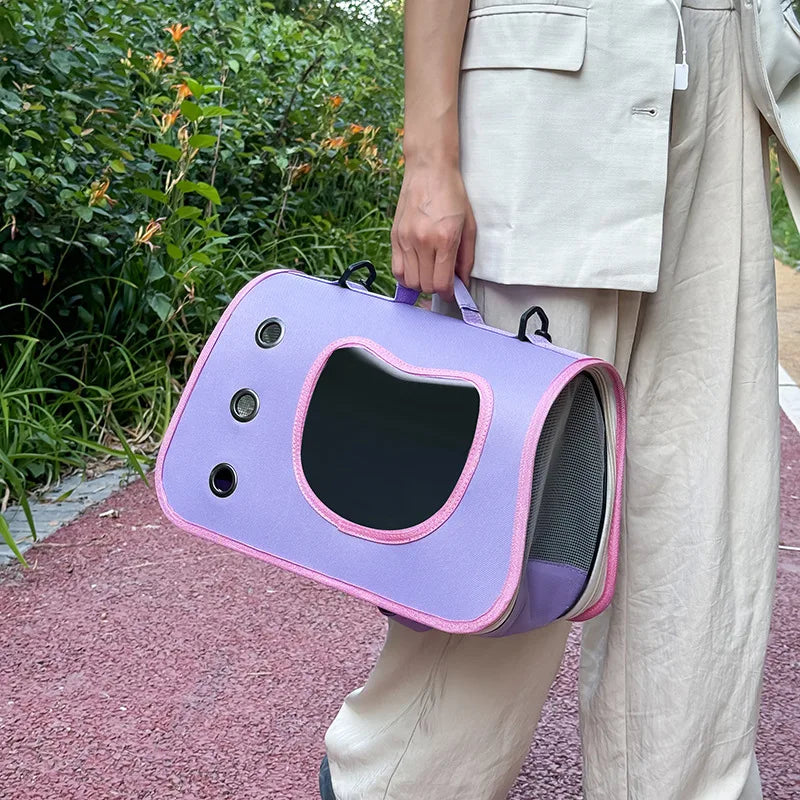Outdoor Pet Carrier Bag – Portable & Comfortable Shoulder Bag for Small Pets