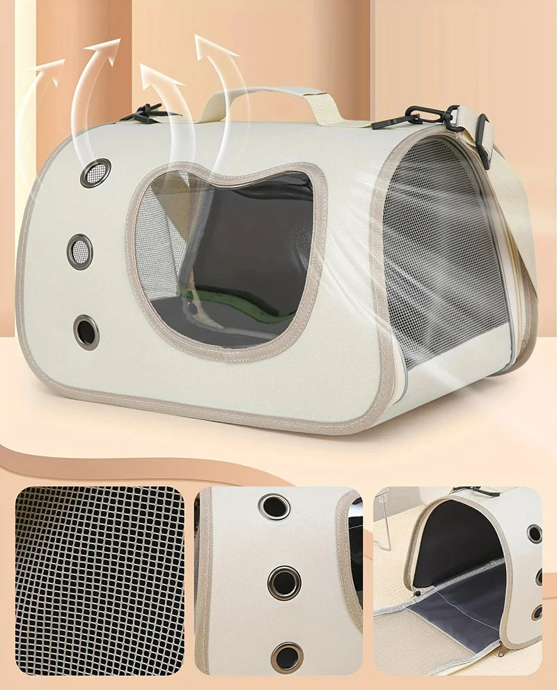Outdoor Pet Carrier Bag – Portable & Comfortable Shoulder Bag for Small Pets