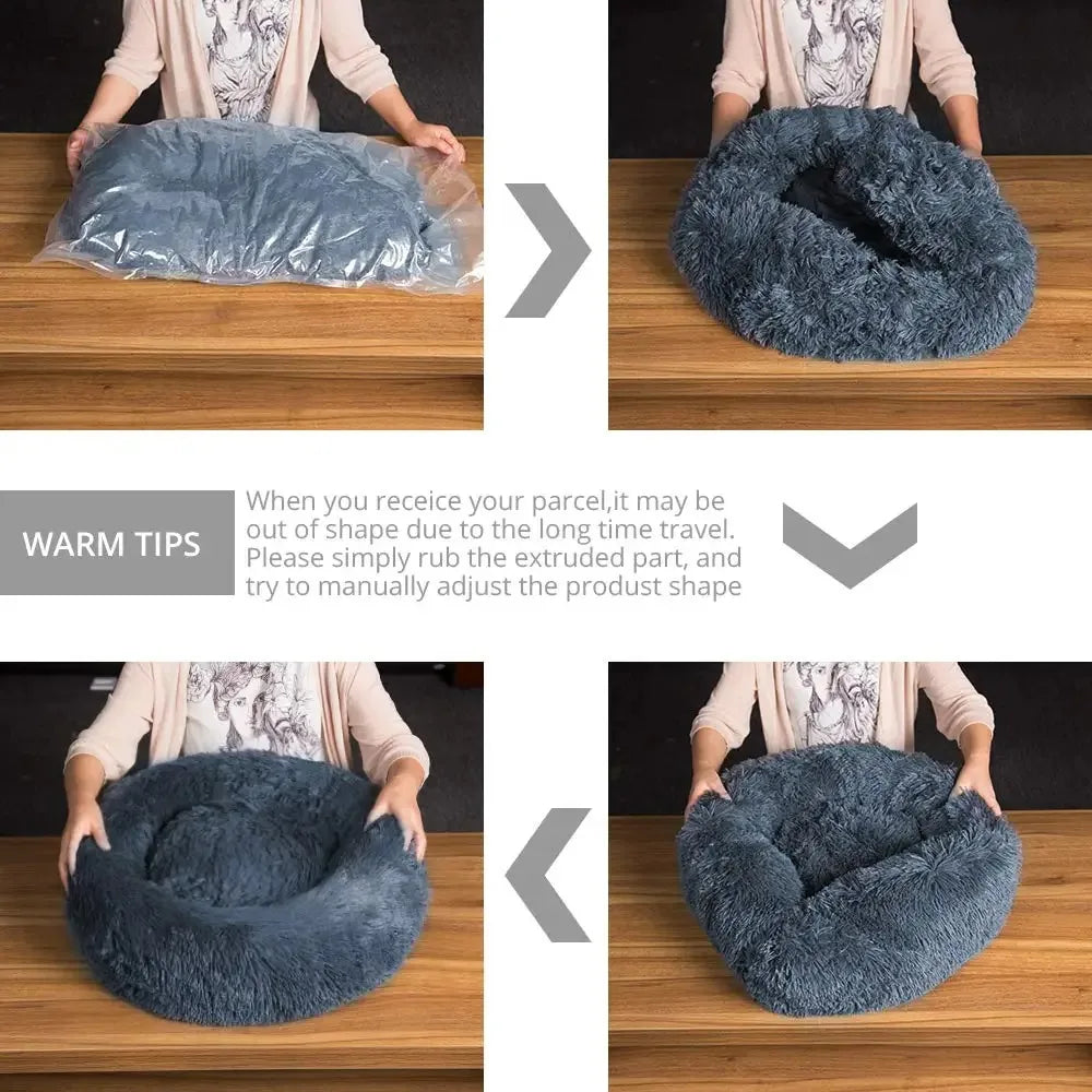 2025 New Washable Round Plush Pet Bed β Cozy Comfort for Dogs & Cats