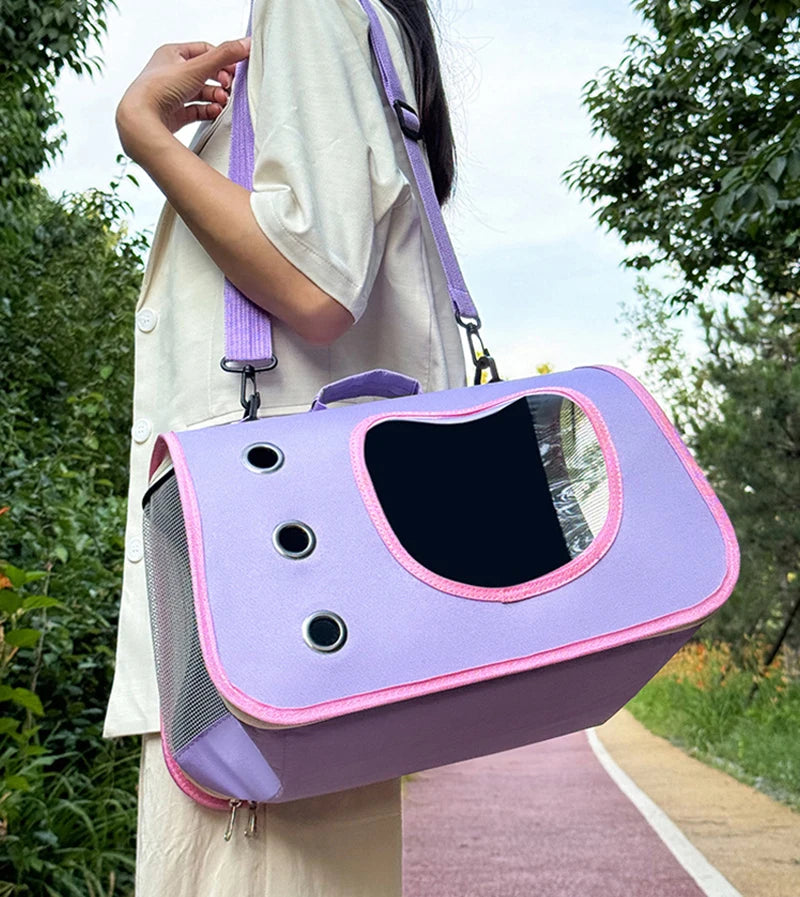 Outdoor Pet Carrier Bag – Portable & Comfortable Shoulder Bag for Small Pets