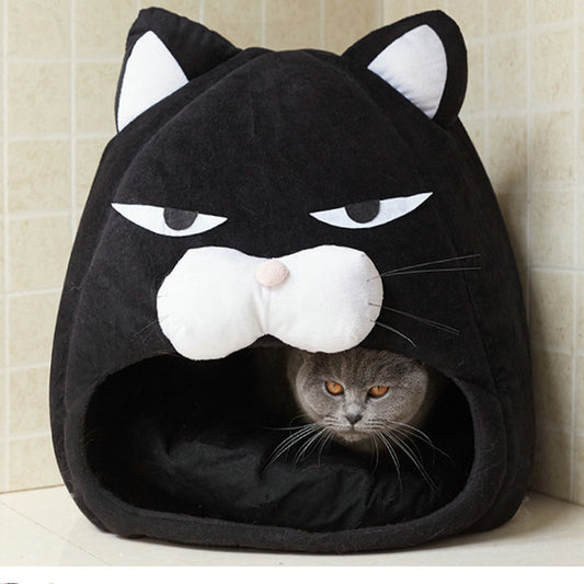 Cat Bed & House – Soft Nest with Cushion Mat for Comfortable Sleep
