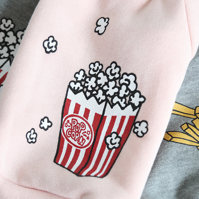 Warm & Stylish Pet Hoodie – Popcorn Design for Cats and Dogs