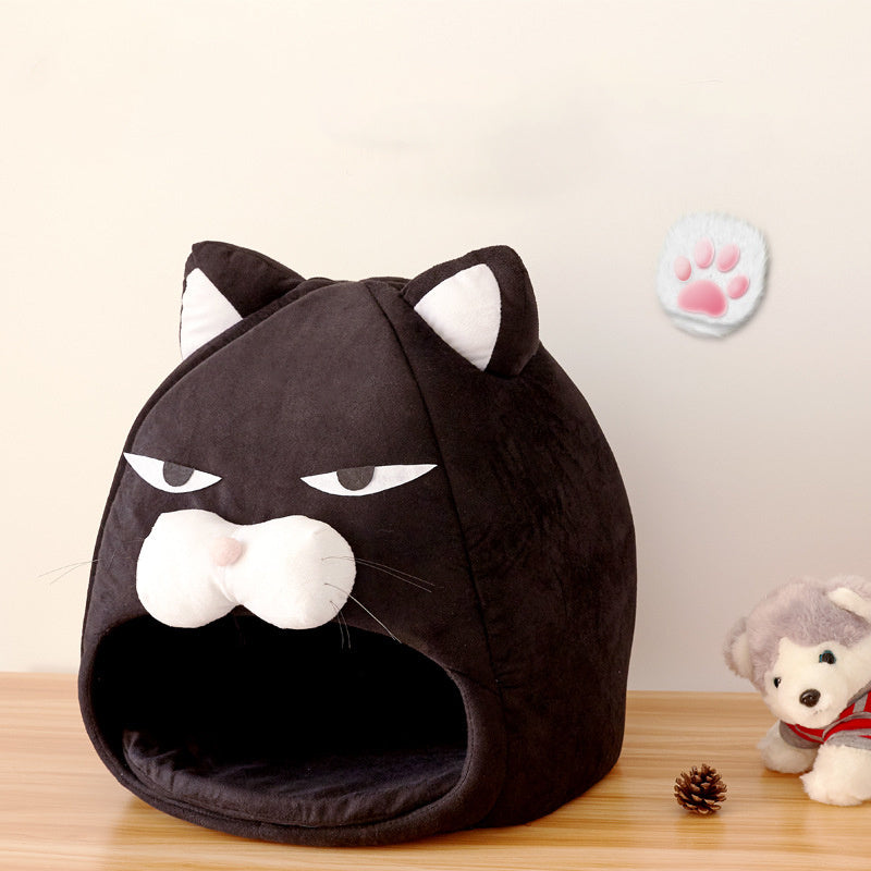 Cat Bed & House – Soft Nest with Cushion Mat for Comfortable Sleep