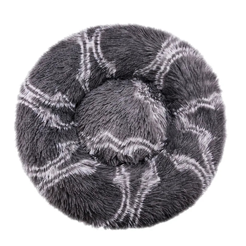 2025 New Washable Round Plush Pet Bed – Cozy Comfort for Dogs & Cats