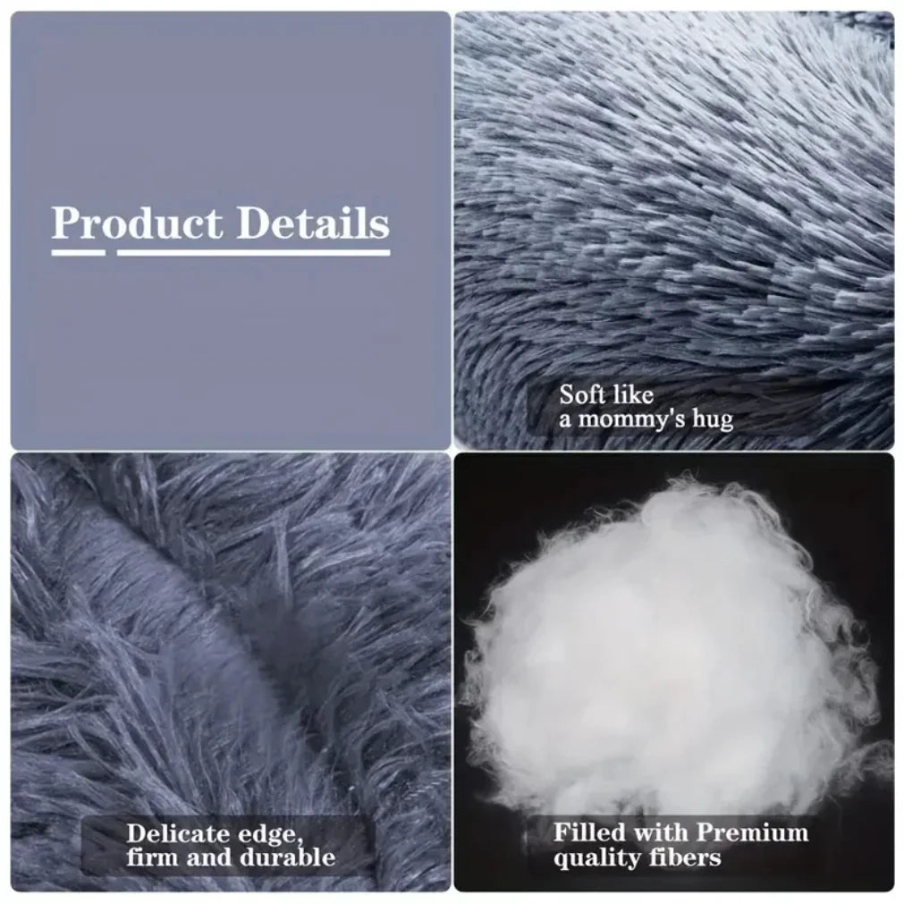 2025 New Washable Round Plush Pet Bed – Cozy Comfort for Dogs & Cats
