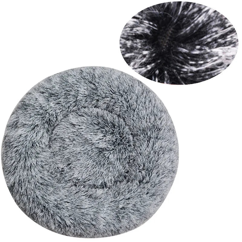 2025 New Washable Round Plush Pet Bed – Cozy Comfort for Dogs & Cats