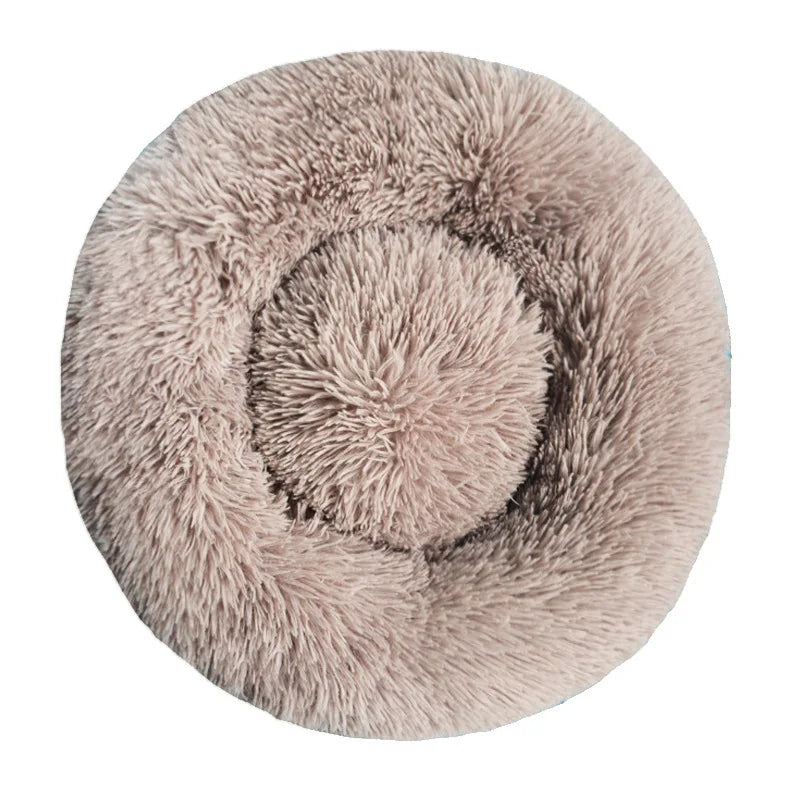 2025 New Washable Round Plush Pet Bed – Cozy Comfort for Dogs & Cats