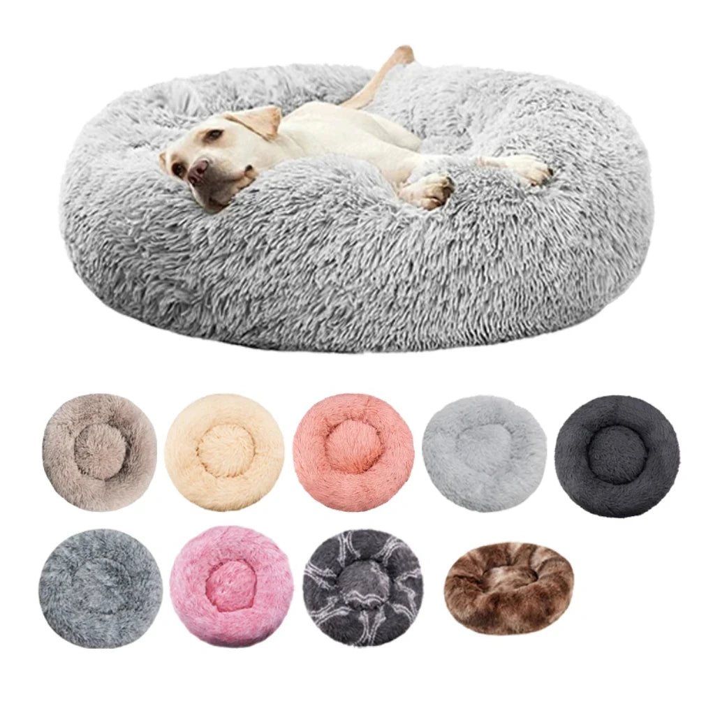 2025 New Washable Round Plush Pet Bed – Cozy Comfort for Dogs & Cats