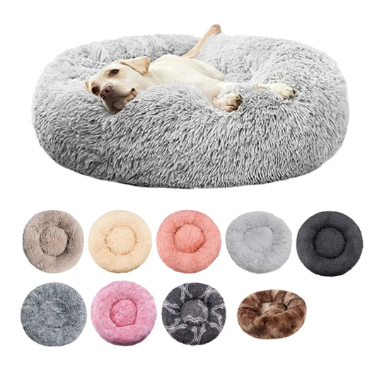 2025 New Washable Round Plush Pet Bed – Cozy Comfort for Dogs & Cats