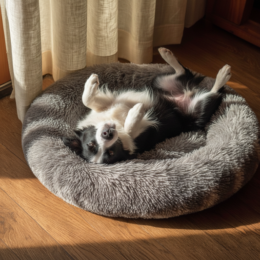 2025 New Washable Round Plush Pet Bed – Cozy Comfort for Dogs & Cats